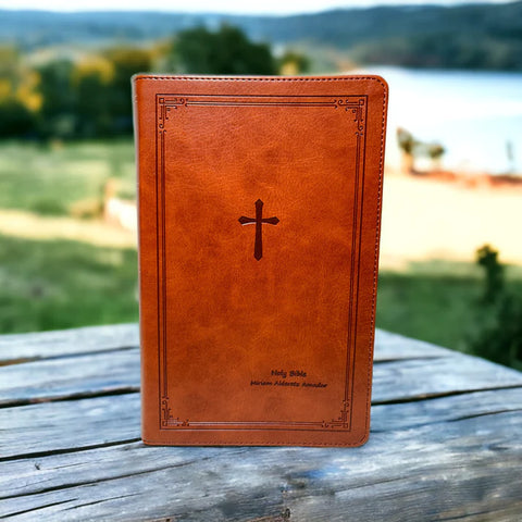 custom-made laser engraved bible with text engraved