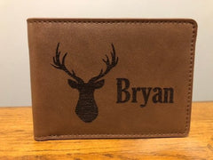 Personalized Engraved Leather Wallet with Custom Logo