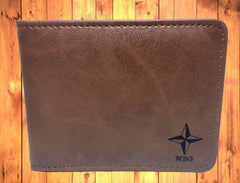 leather mens wallet with logo