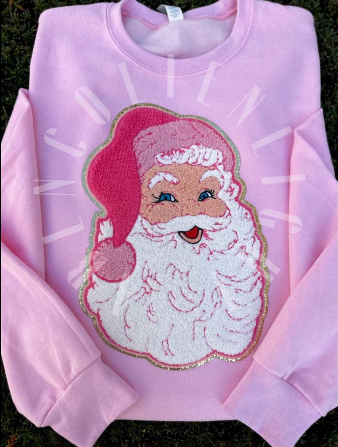 Preppy Pink Santa Sweatshirt