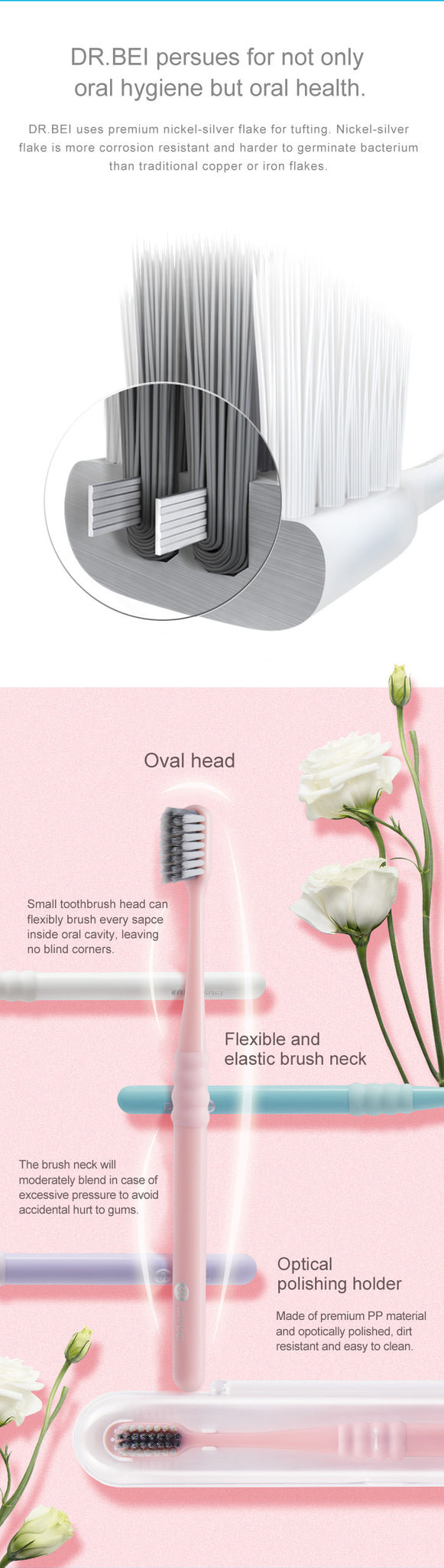 DR.BEI Bass Toothbrush, 4 Pieces (Comfort) Xiaomi Youpin DR·BEI Portable Deep Cleaning 4 Colors Toothbrush With Travel Box Dental Oral Care Soft Toothbrush Oral Hygiene Xiaomi Youpin