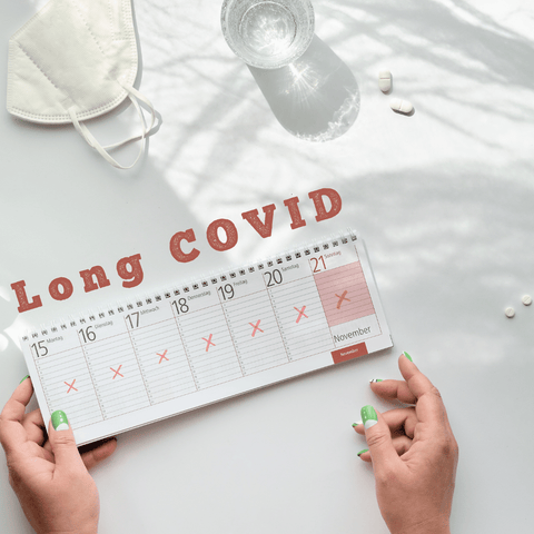 the word long covid and a calendar 