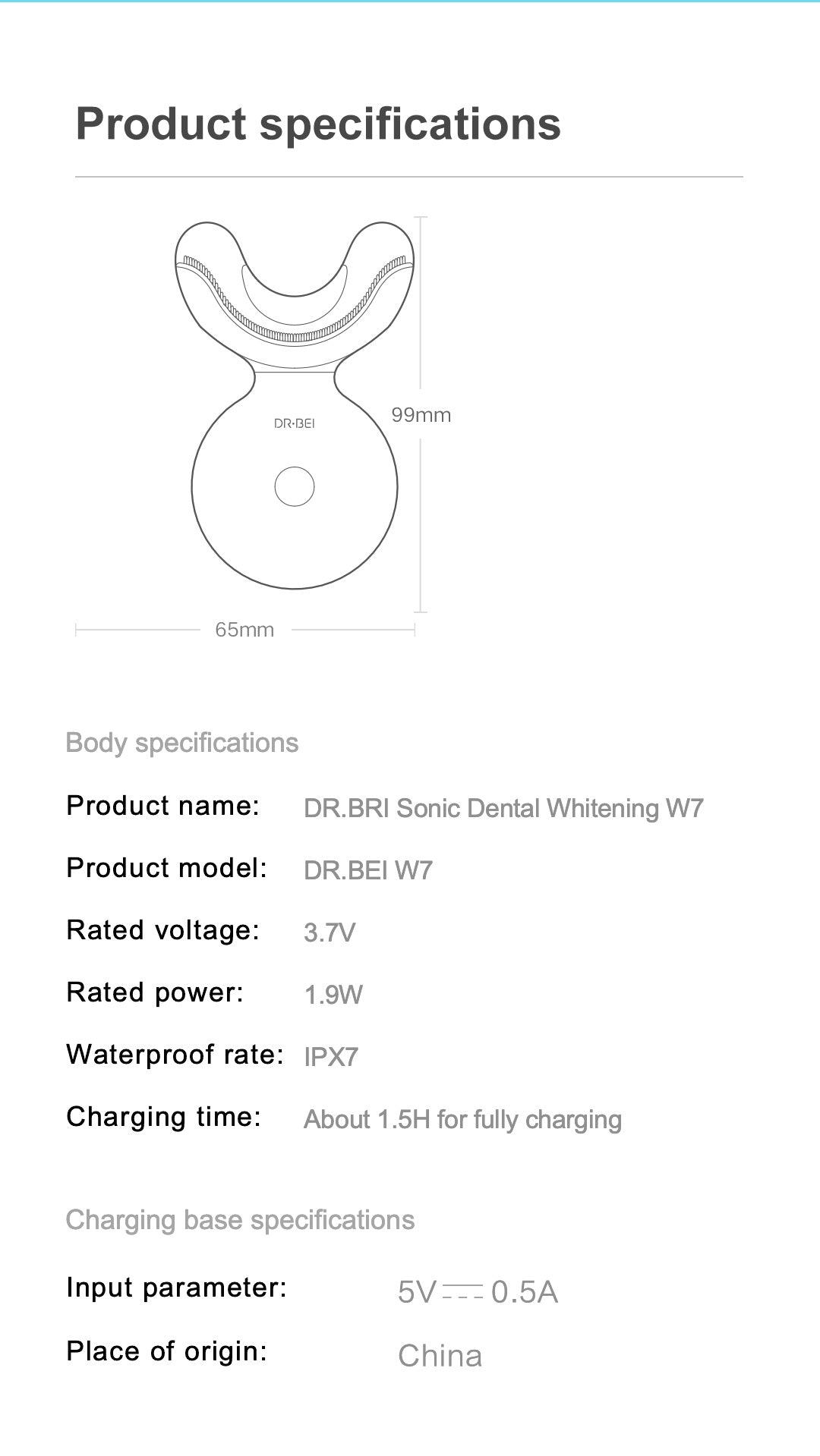 DR.BEI W7 Dental Whitening Kit Xiaomi Youpin DR.BEI W7 Dental Teeth Whitening Equipment Sonic Acoustic Oral Care Beautifier IPX7 Waterproof Tooth Whitening Cleaning Tools