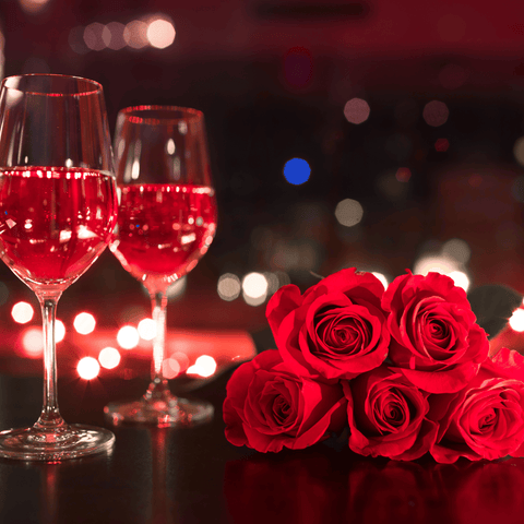 roses and wine 