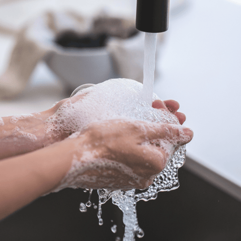 washing hands