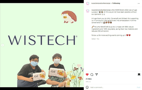 instagram post about wistech and nus