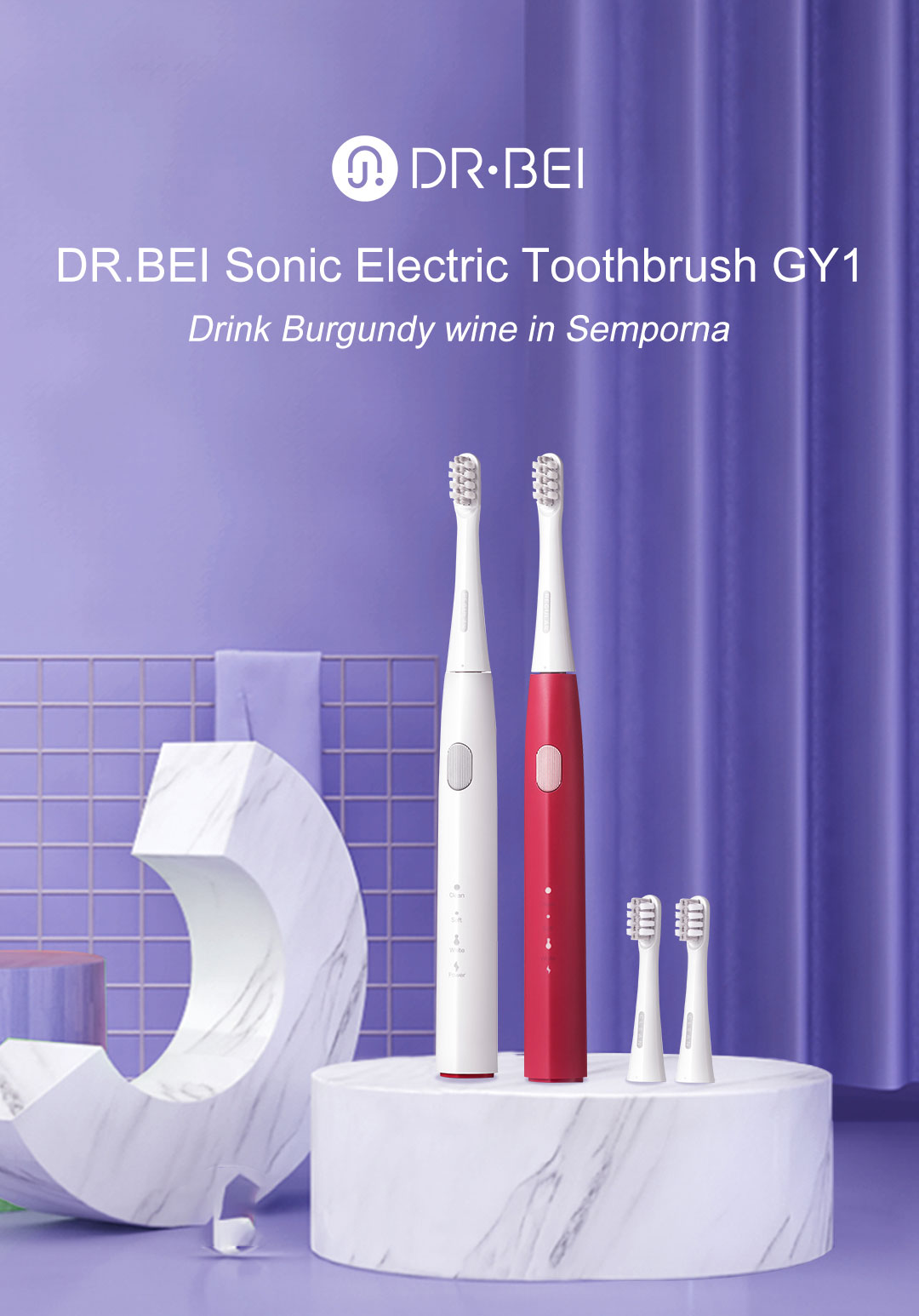 DR.BEI GY1 Toothbrush Heads Xiaomi Youpin DR.BEI GY1 Tooth Brush Head Sensitive Gum Cleaning Whitening Japan America Dupont Toray