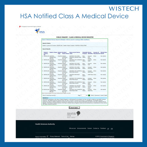 HSA notified class A medical device