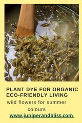 Dye pot with cow parsley for plant based organic textiles for slow living and sustainable fashion. 