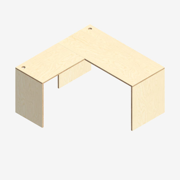 l shaped plywood desk