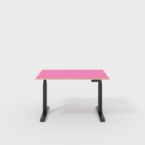 pink sit-stand desk