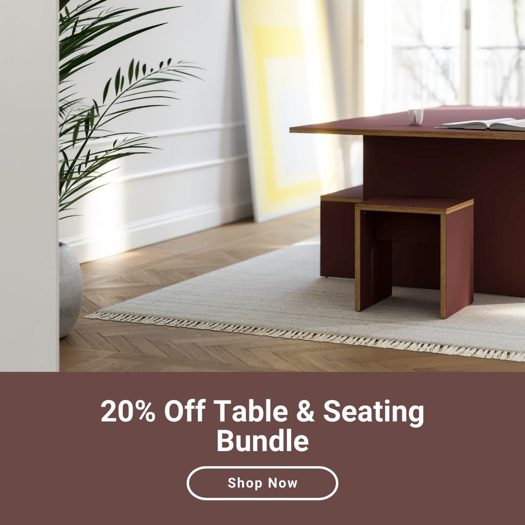 plywood dining table and bench seat combo