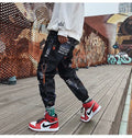 IMG 126 of Trendy Graffiti Casual Pants Men Korean Couple Loose Ankle-Length Hip-Hop ins Sporty Jogger Pants