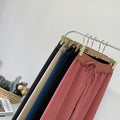 Img 1 - France Women High Waist Loose Slim-Look Stretchable Knitted Casual Leggings Wide Leg Pants