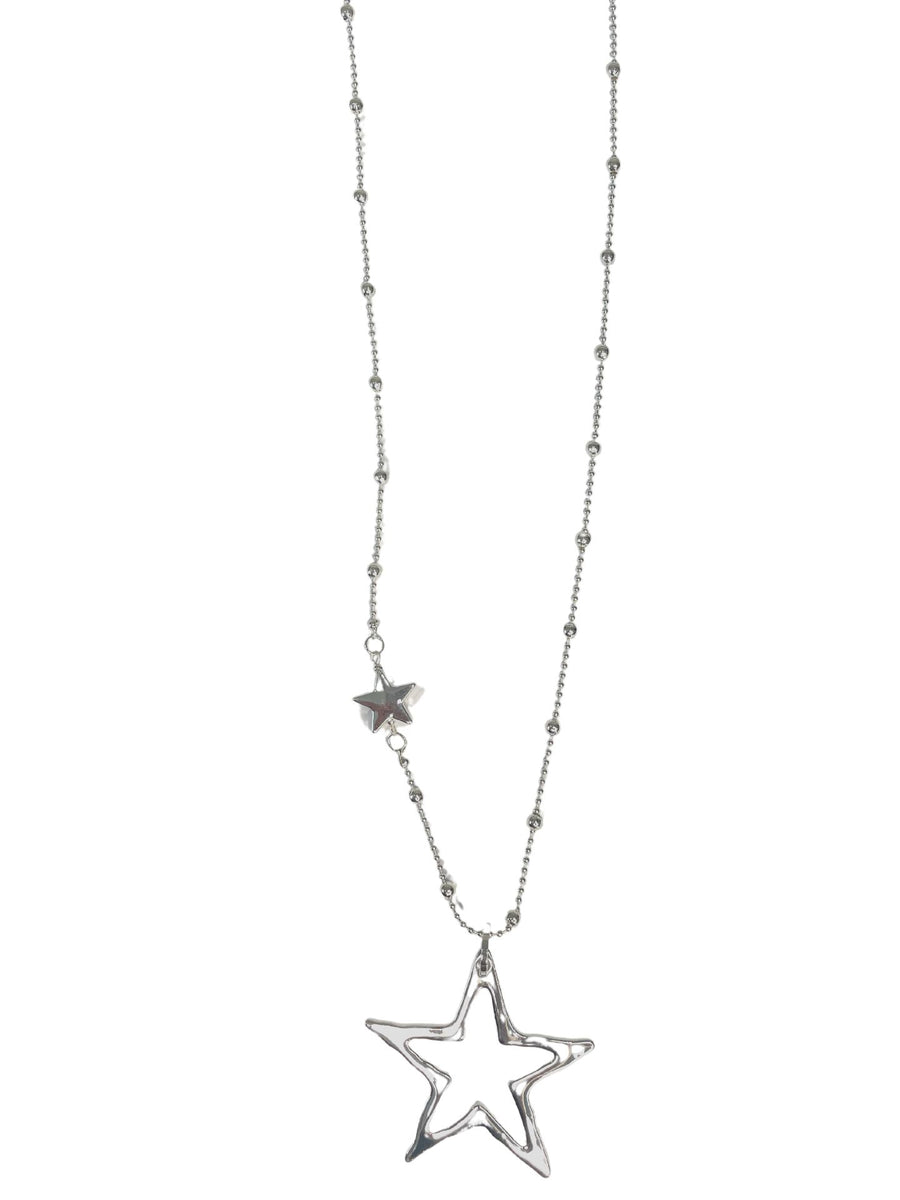 ORLA HOLLOW STAR SILVER NECKLACE – Luvvey.com