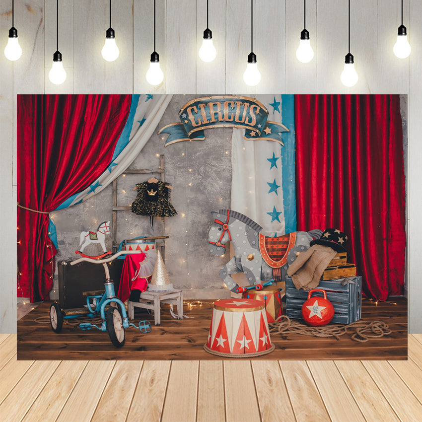 Circus Stage Backdrop for Children Photography SH-1021 – Dbackdropcouk