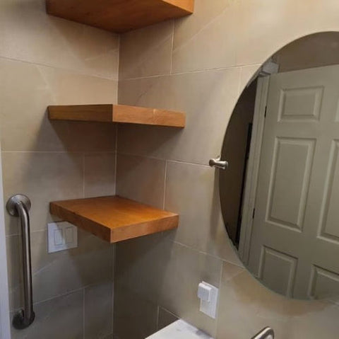 bathroom floating shelves