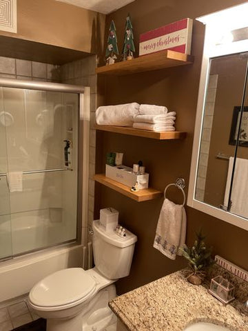 bathroom floating shelves