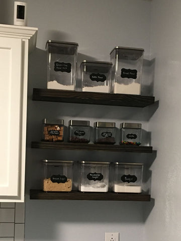 pantry floating shelves