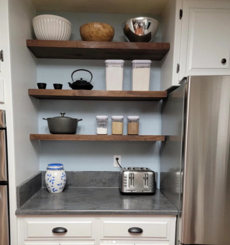 kitchen floating shelves