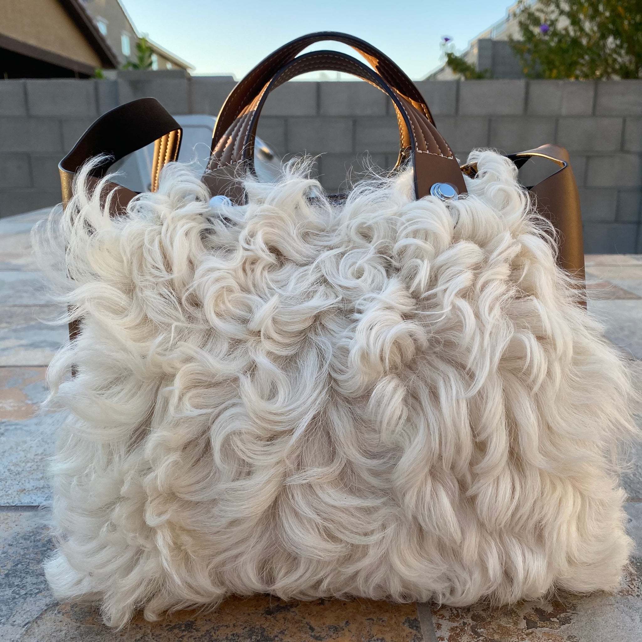 tory burch shearling tote