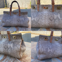 Load image into Gallery viewer, VBH Vault Turnlock Python Leather Satchel
