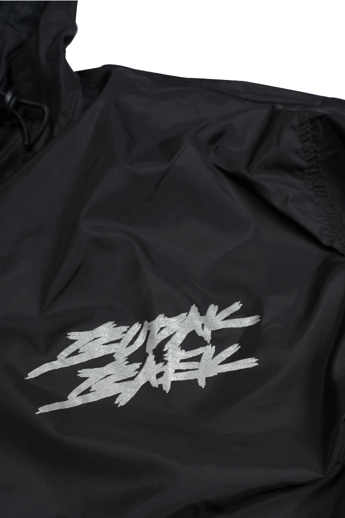 Reflective Logo Windbreaker Jacket Black