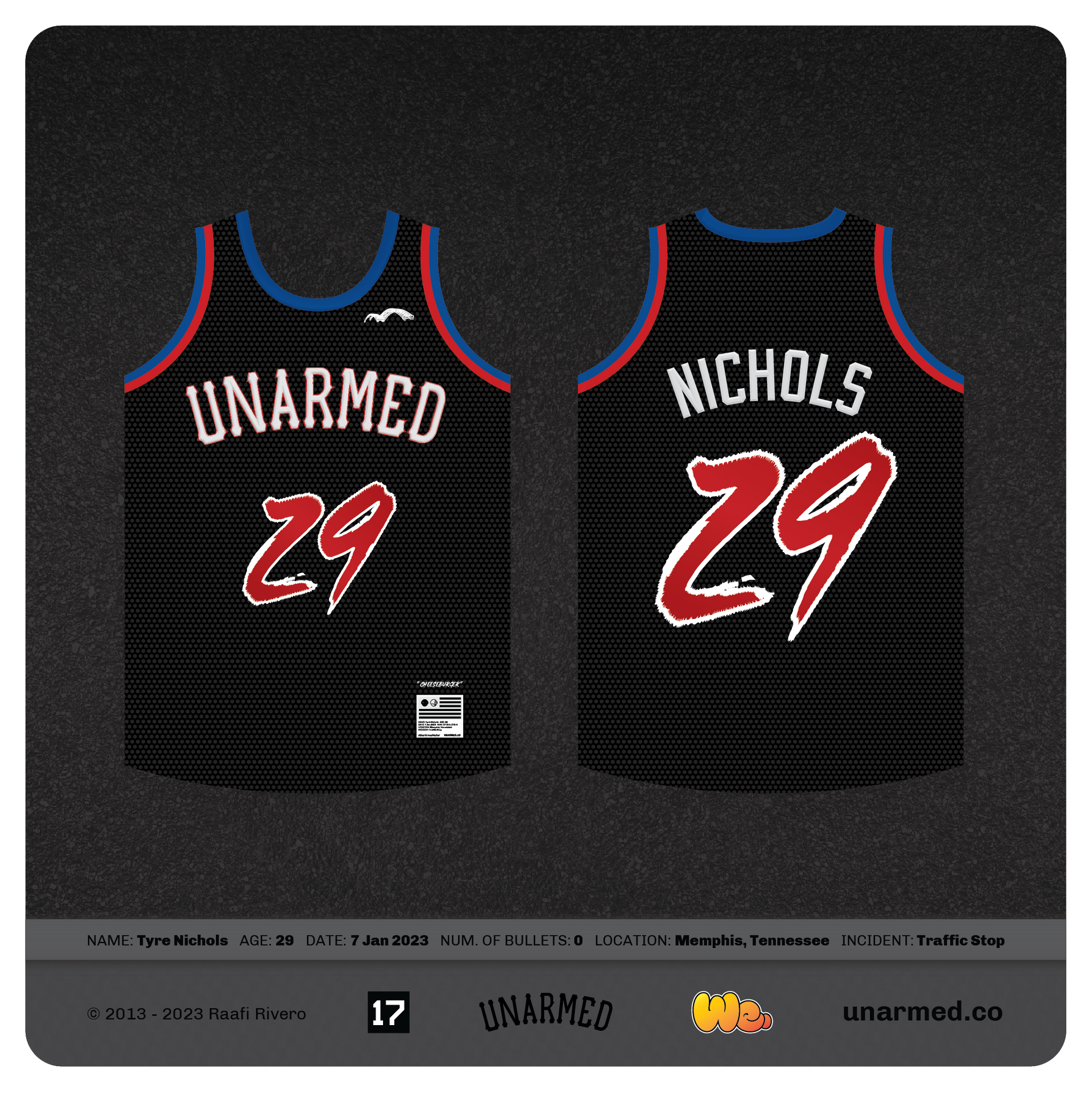 Unarmed jersey for Tyre Nichols