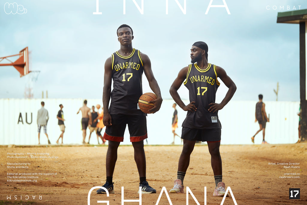 Unarmed photo shoot on a basketball court in Abeka, Accra, Ghana