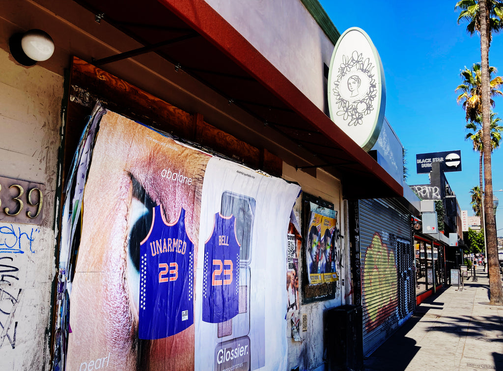 an Unarmed jersey dedicated to Sean Bell posted in the Fairfax district of Los Angeles