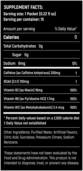 Energy Intensifier - Grape 15ct Supplement Fact