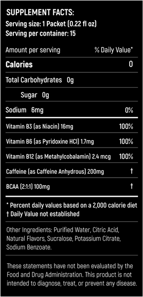 Energy Intensifier - Watermelon 15ct Supplement Fact