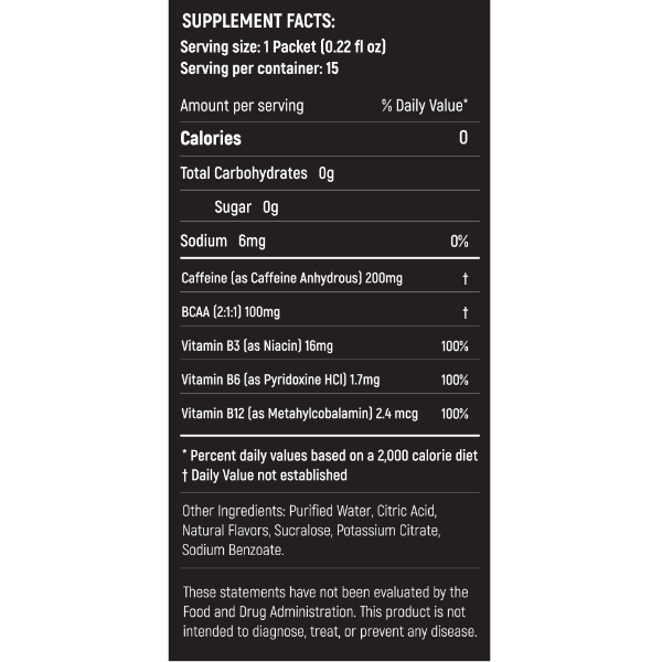 Energy Intensifier - Wave Crusher 15ct Supplement Fact