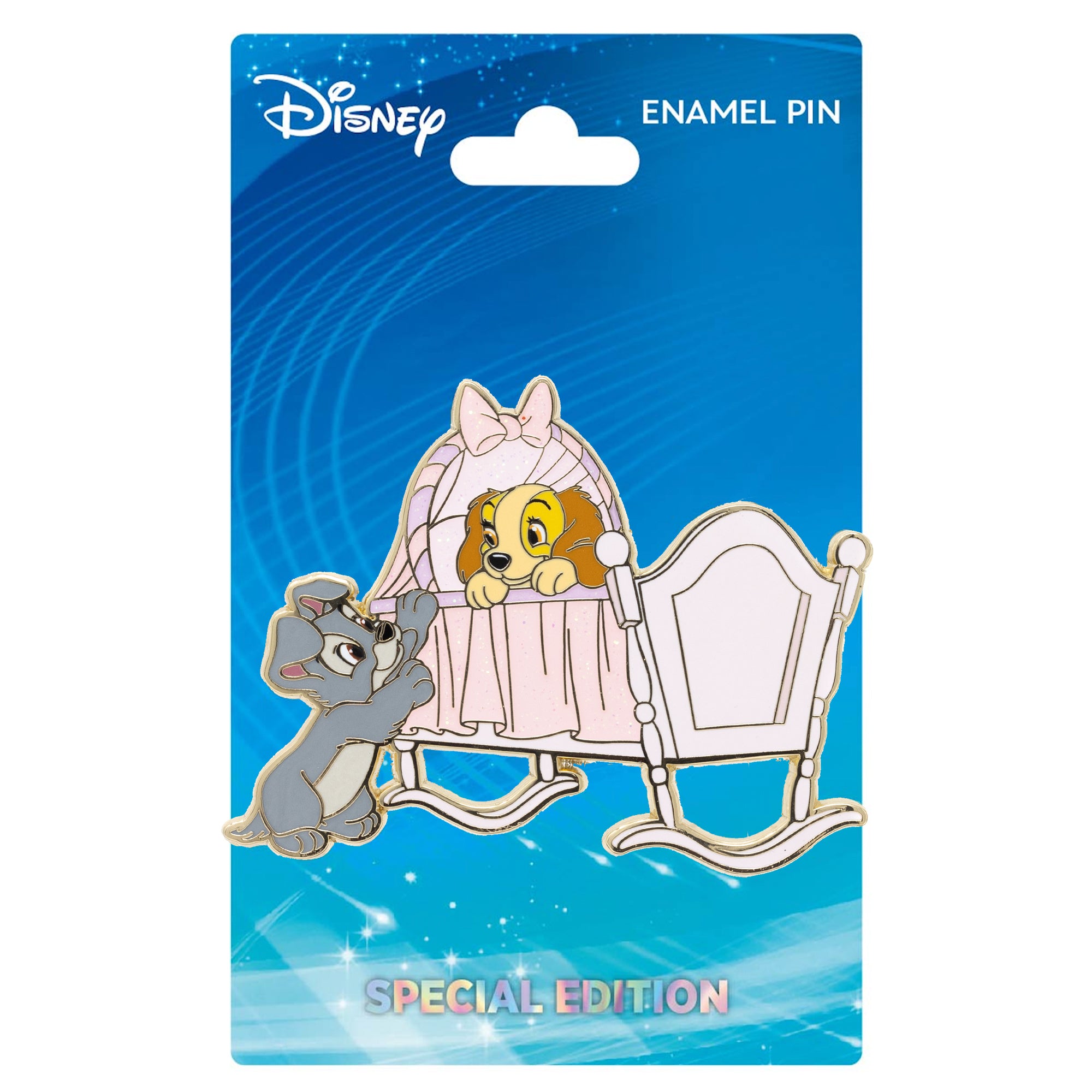 Disney Lady and the Tramp Puppy Love Crib 2.5" Collectible Pin Special Edition 300