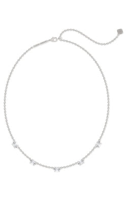 KENDRA SCOTT NECKLACE CAILIN CRYSTAL STRAND RHODIUM METAL CZ – European ...