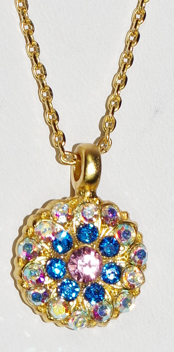 MARIANA ANGEL PENDANT KISS FROM A ROSE: blue, pink, a/b stones in yell ...