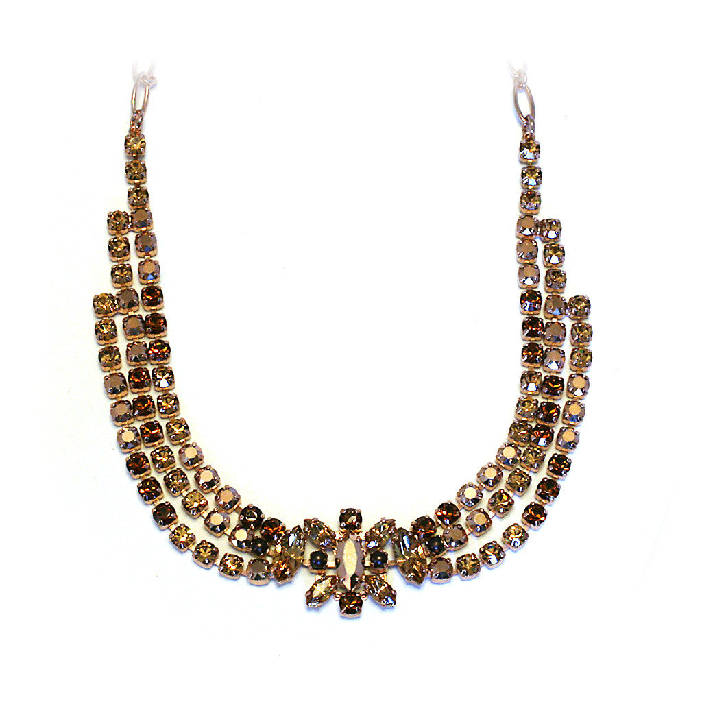 MARIANA NECKLACE DANCING IN THE MOONLIGHT: amber, brown pearl, brown ...