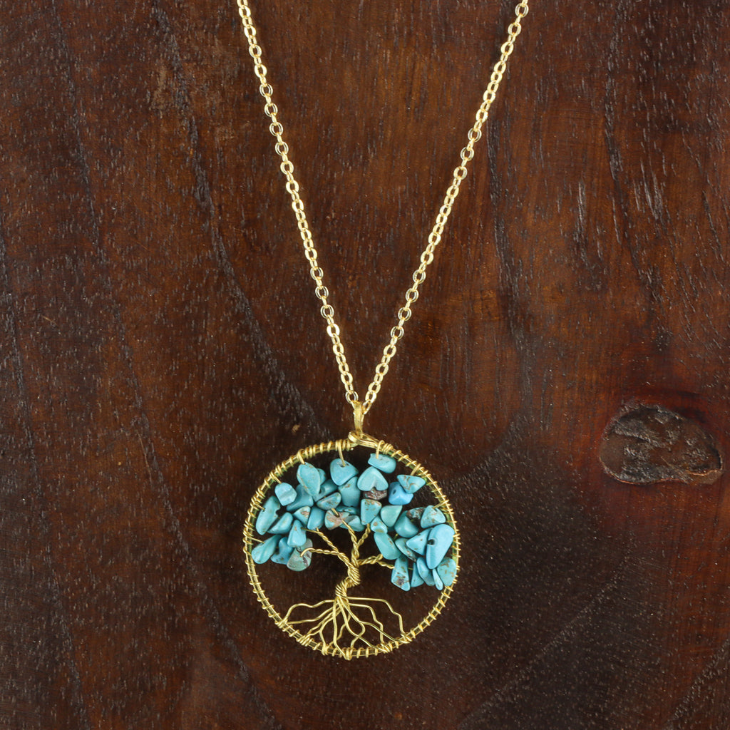 turquoise tree of life necklace