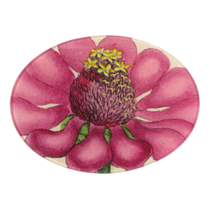 {John Derian} Decoupage Plate :: Oval :: 5" x 7" :: Zinnia - Ellington & French