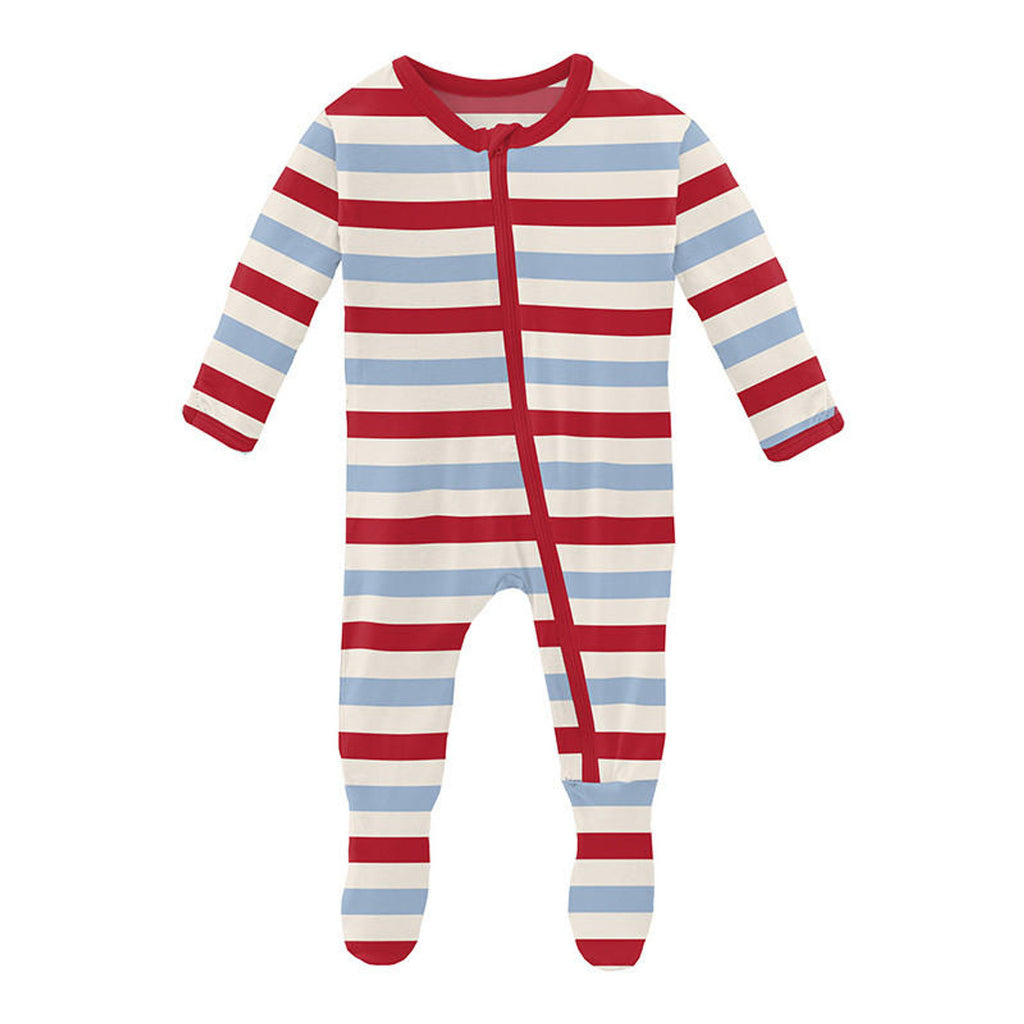 Kickee Pants} Footie Pajamas with Zipper :: Meteorology Stripe – Ellington  & French