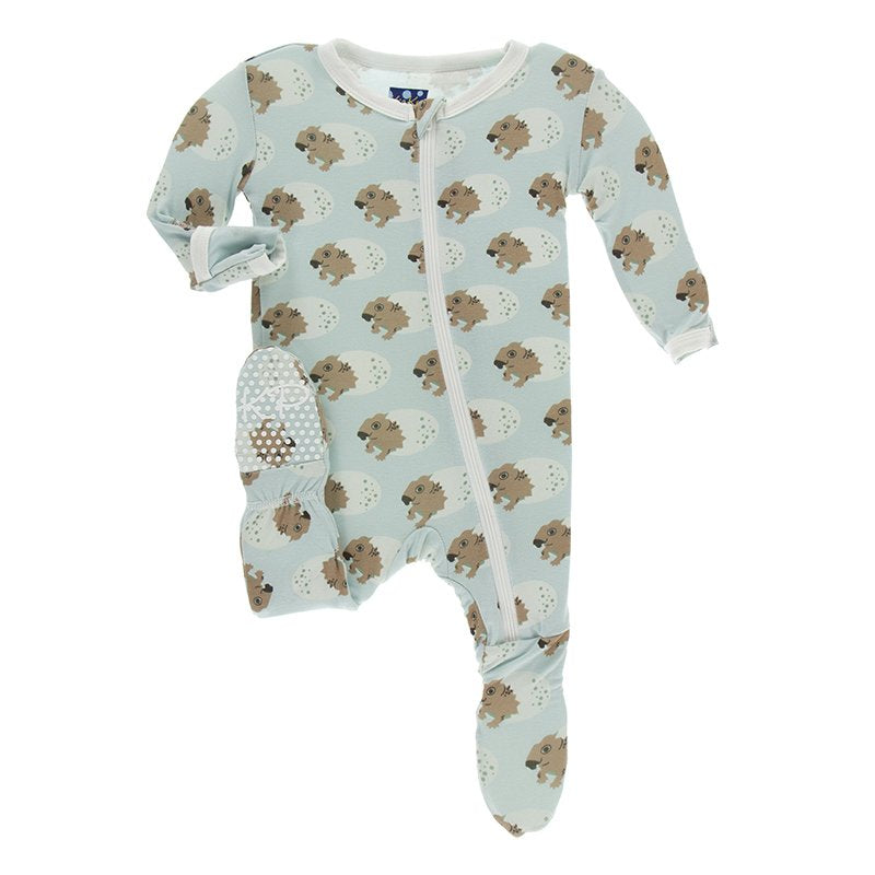 Kickee Pants} Footie Pajamas with Zipper :: Aloe Endangered