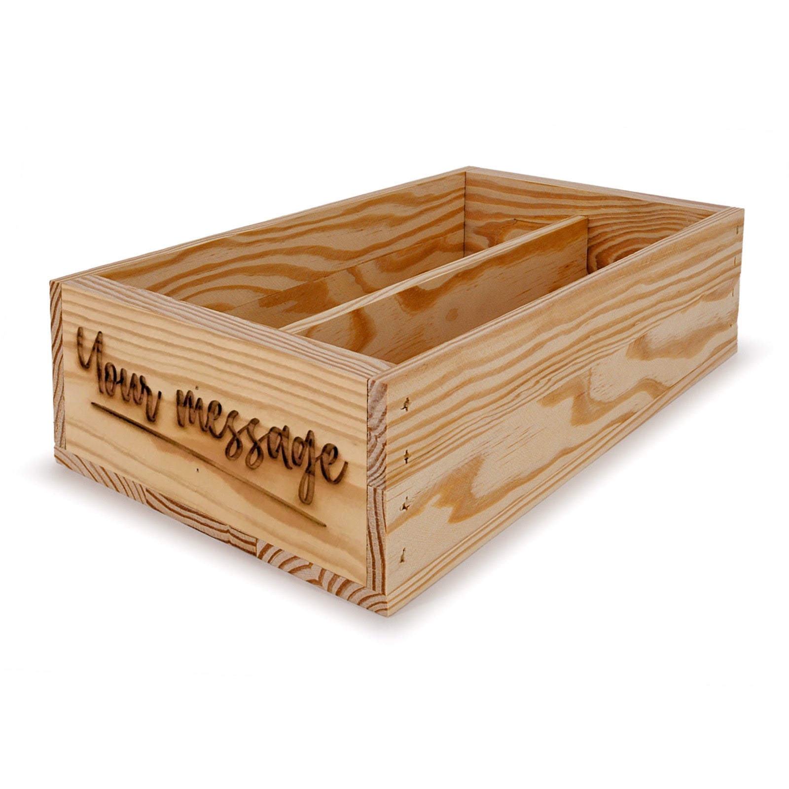 Laser Engraved Wooden Wine Box for 2 Bottles