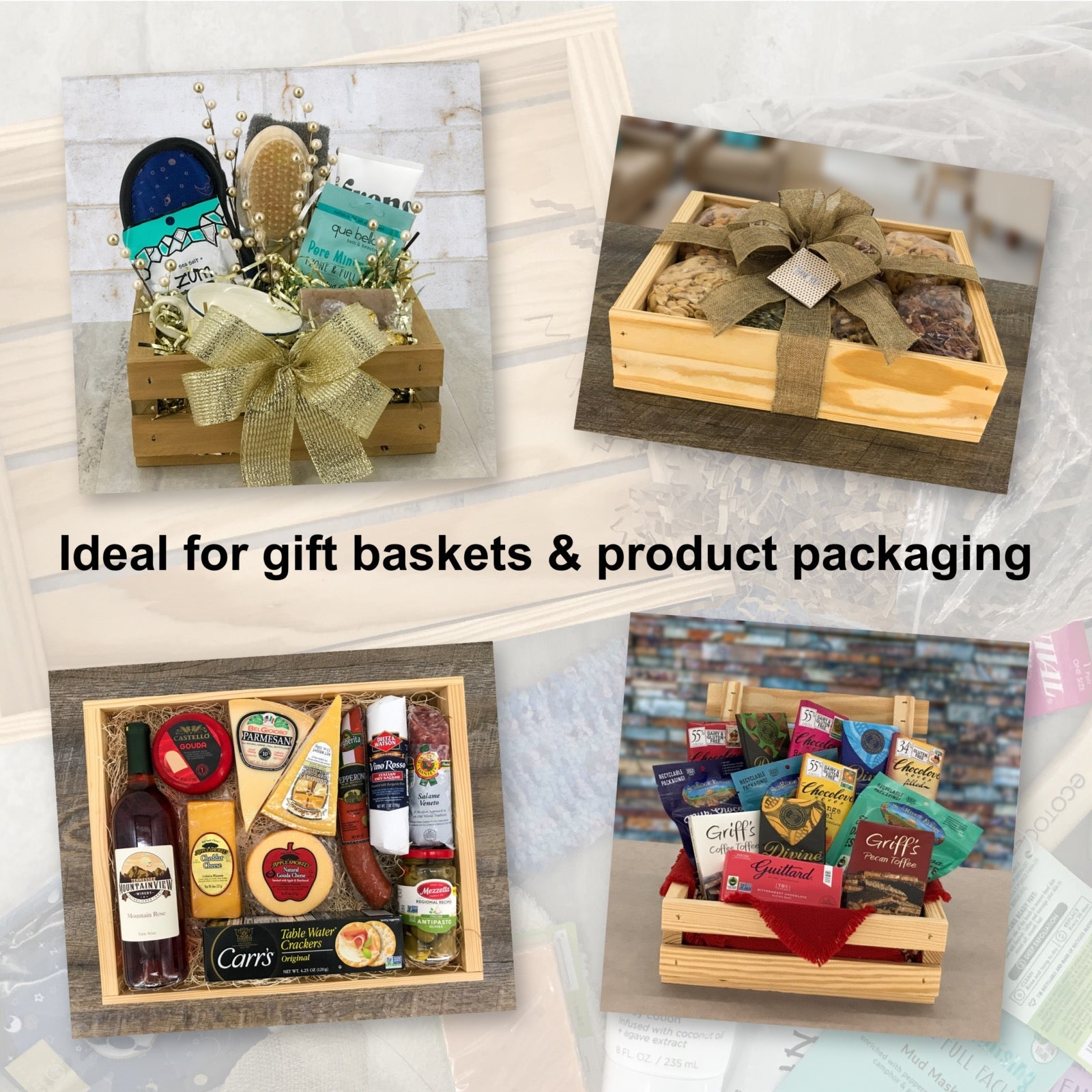 Ideal for gift baskets and product packaging