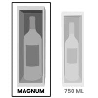 Magnum-size wooden wine bottle box compared to 750ml box