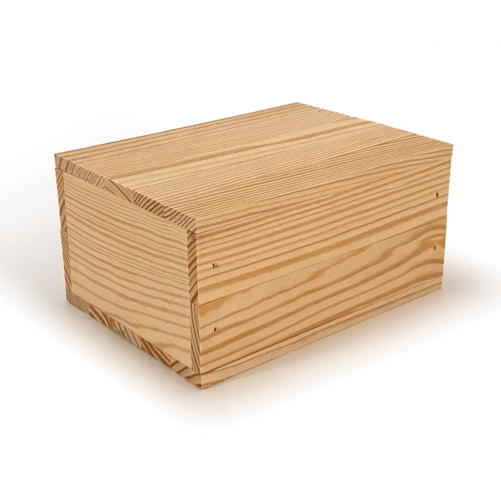 Wood Crate Boxes with Lid 7x5.5x3.5” - Bulk Small Wooden Boxes