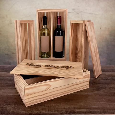 Wooden wine bottle boxes by Carpenter Core