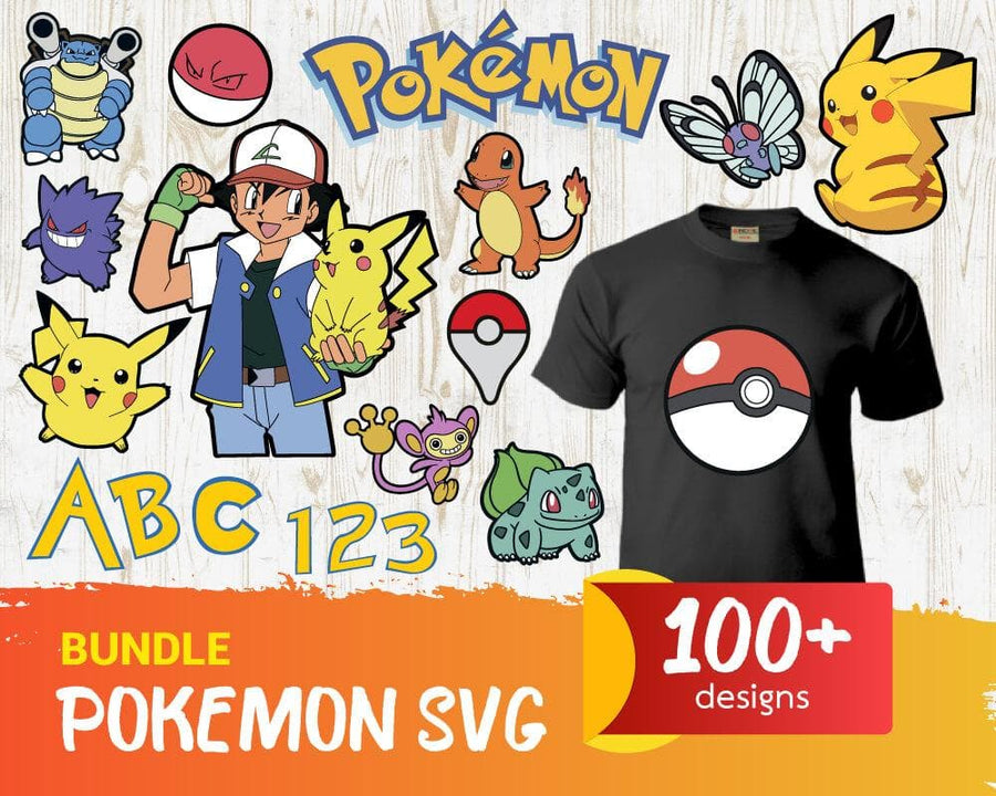 Download 100 Pokemon Bundle Svg Svg Dxf Eps Png Honey Svg