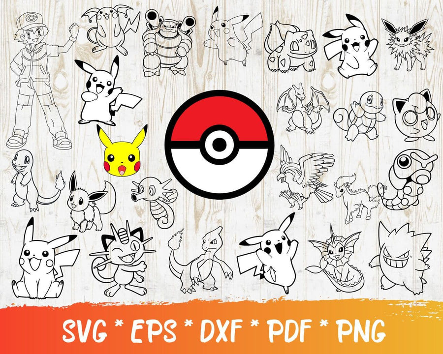 Download 100 Pokemon Bundle Svg Svg Dxf Eps Png Honey Svg