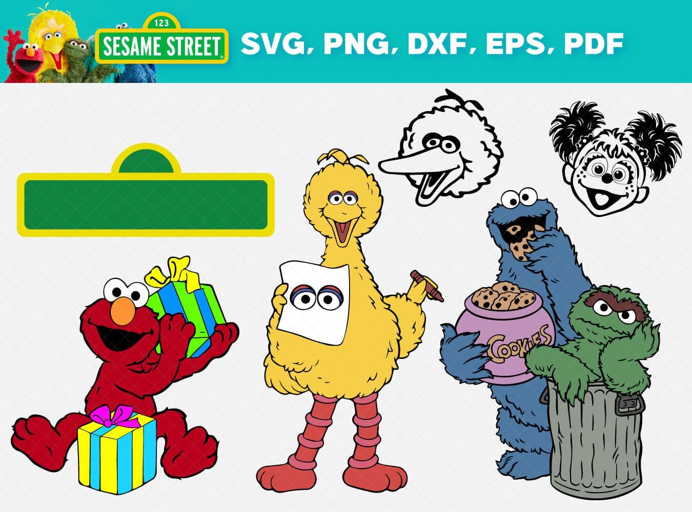 43 sesame street svg bundle svg dxf eps png honey svg