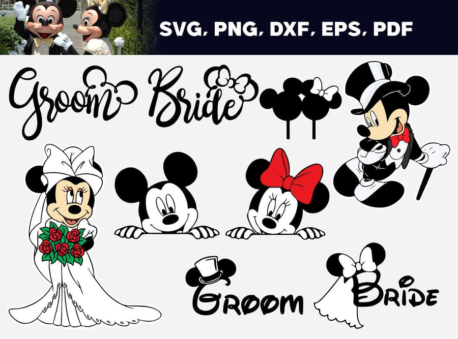Download 50+ Mickey and Minnie Moues just married svg bundle ...